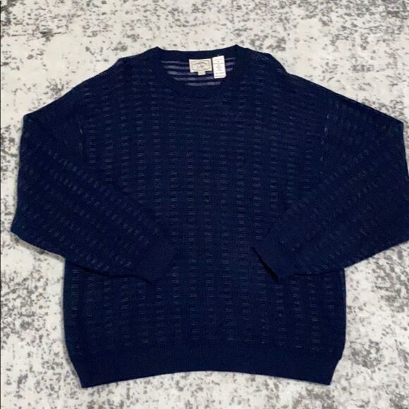 manifattura del lago sweater wool sweater size L square knit design - Picture 1 of 9